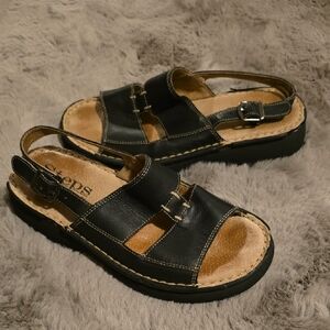 Hush Puppies Black Leather Sandals
